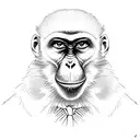 a monkey with suit in peaky blinder style tattoo design idea