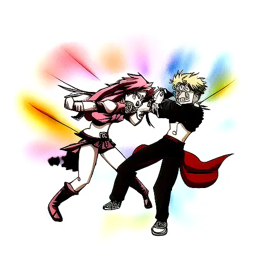 fight between heaven and hell tattoo design idea