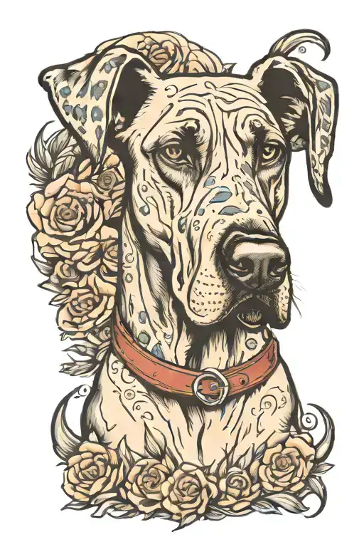 great dane old school tattoo tattoo design idea