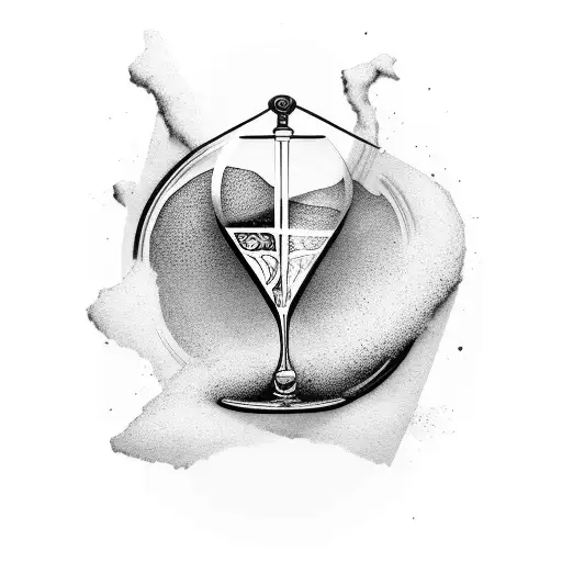broken hour glass with sand spilling out  tattoo design idea