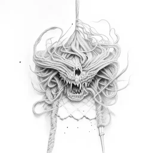 frayed knit about to break apart  tattoo design idea