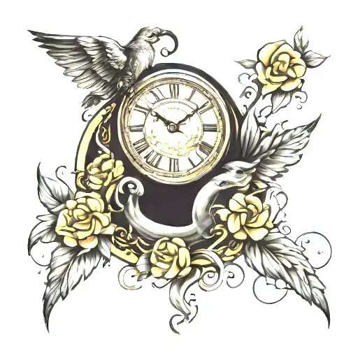 black clock greek mythology tattoo design idea
