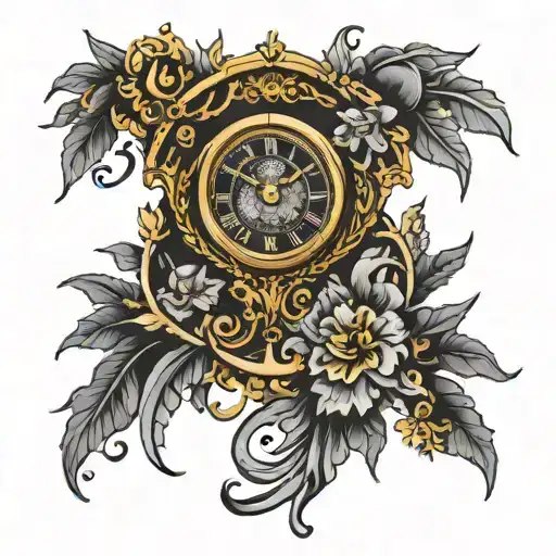 black clock greek mythology tattoo design idea