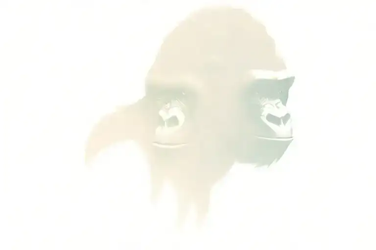 Gorilla biting the head tattoo design idea