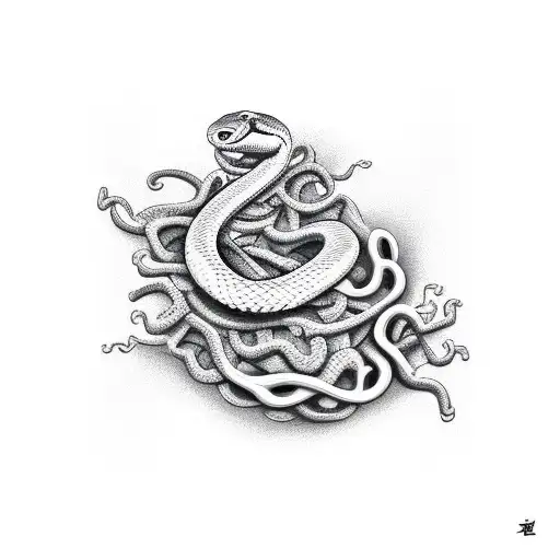 snake and ivy tattoo design idea