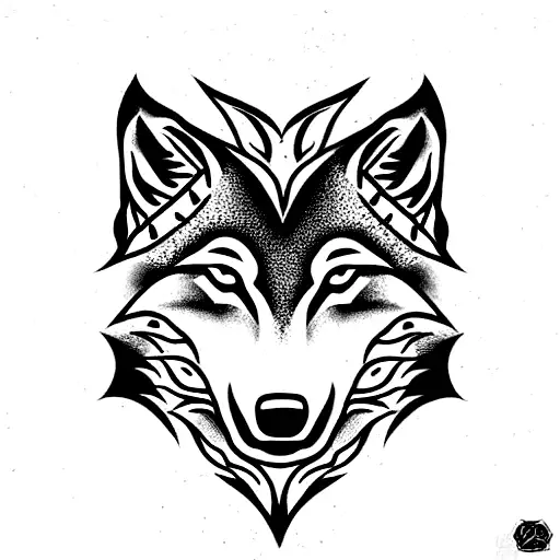 Wolf neck with dragon skin  tattoo design idea