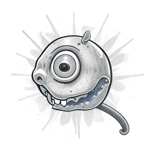 A dancing plant with a tongue sticking out tattoo design idea