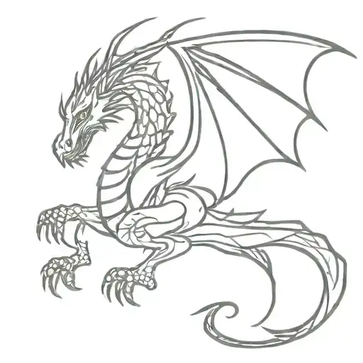Medieval dragon tattoo design idea