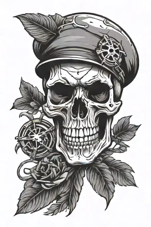skull with a Crete punk rock inspired tattoo tattoo design idea