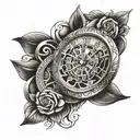 watch face tattoo design idea