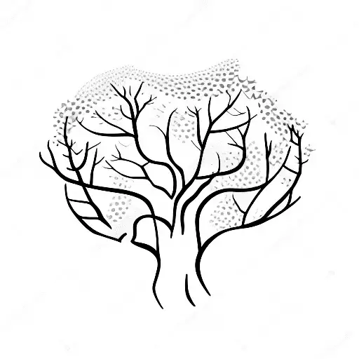 Create a minimalist tattoo design featuring your children's names intertwined with tree branches tattoo design idea