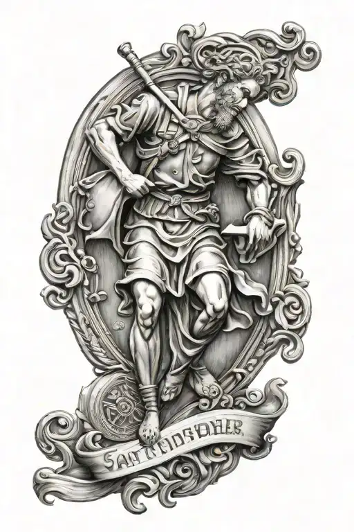 saint christopher protect us tattoo design idea