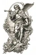 saint christopher protect us tattoo design idea
