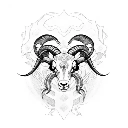 calf sleeve ram butterfly scorpion Virgo tattoo design idea