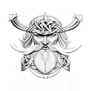 norse odin knotwork large tattoo design idea