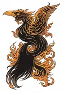 phoenix rising from flames tattoo design idea