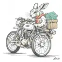 hare motorcycle tattoo design idea