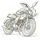 hare motorcycle tattoo design idea