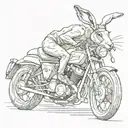 hare motorcycle tattoo design idea