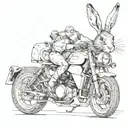 hare motorcycle tattoo design idea