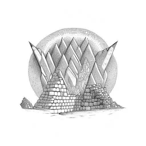 great Zimbabwe with Chilojo Cliffs , Nyami Nyami and Sabi stars tattoo design idea