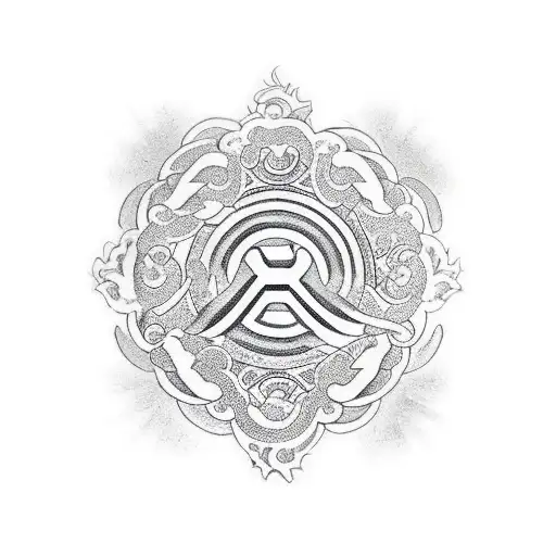 the 運 symbol with a 22 in front tattoo design idea