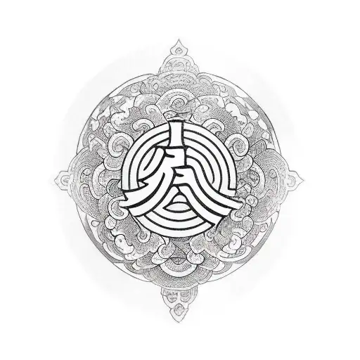 the 運 symbol with a 22 in front tattoo design idea