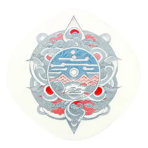 the 運 symbol with a 22 in front tattoo design idea