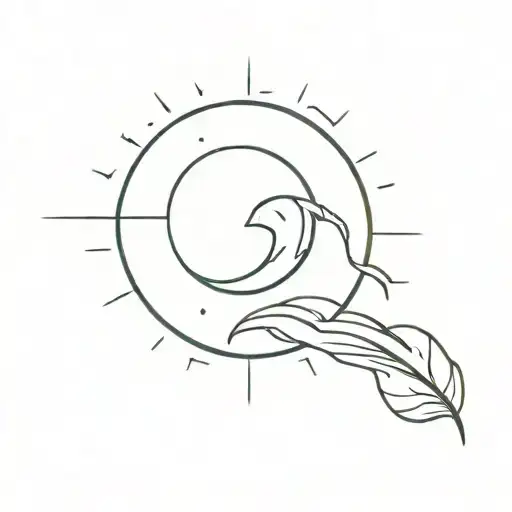 half of sun tattoo design idea