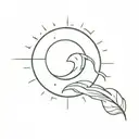 half of sun tattoo design idea