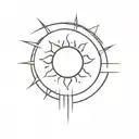 half of sun tattoo design idea