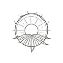 half of sun tattoo design idea