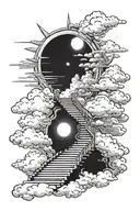 Stairway To Heaven with Clouds and Light tattoo design idea