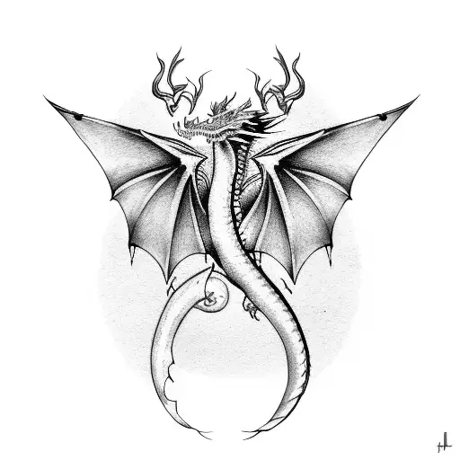 Download Black Dragon Tattoo, Small Dragon Tattoos, Dragon Tattoo - Gray  Dragon PNG Image with No Background - PNGkey.com
