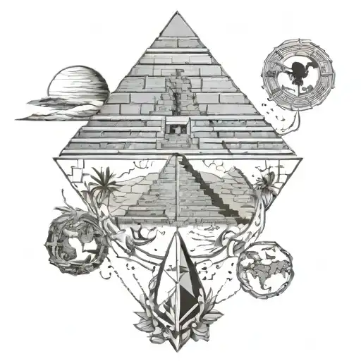 "I know that the pyramids of Egypt and the pyramids of Chichen Itza are located at energy points of the world and they a tattoo design idea