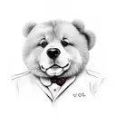 Teddy James in name format tattoo design idea