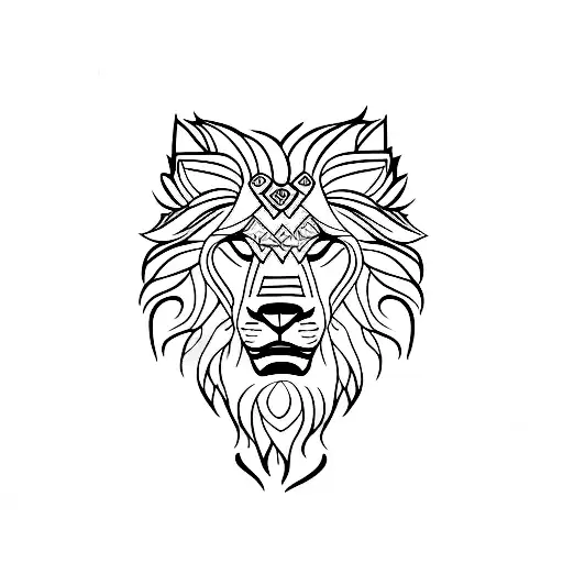 mi lion mi wolf tattoo design idea