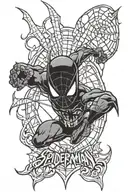 spiderman batman logo tattoo design idea