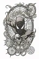 spiderman batman logo tattoo design idea