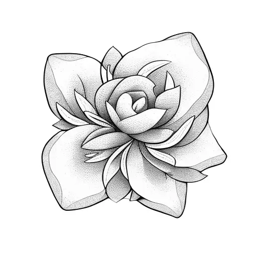 A minimalist design two jasmine flowers intertwined around it tattoo design idea