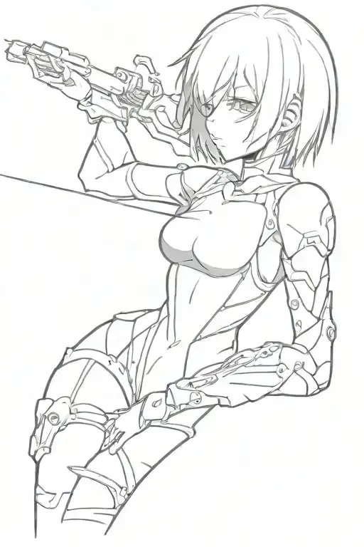 yorha 2b nier automata tattoo design idea