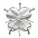 two crads one back side with five leaf clover with a cloaud design and the second front with nuber 11 and a five leaf cl tattoo design idea