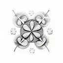 two crads one back side with five leaf clover with a cloaud design and the second front with nuber 11 and a five leaf cl tattoo design idea