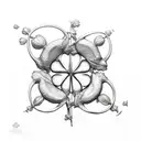 two crads one back side with five leaf clover with a cloaud design and the second front with nuber 11 and a five leaf cl tattoo design idea