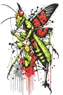 praying mantis tattoo design idea