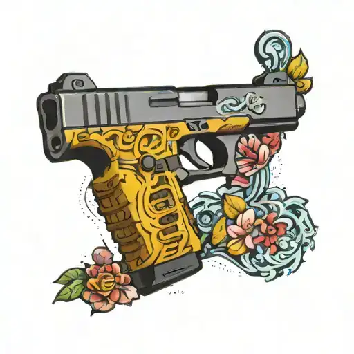 favela, glock, women tattoo design idea