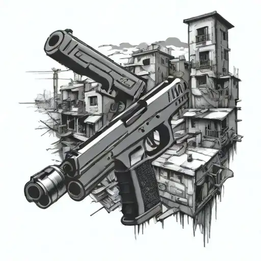 favela, glock, women tattoo design idea