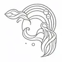 sun and wave merging tattoo design idea