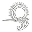 sun and wave merging tattoo design idea