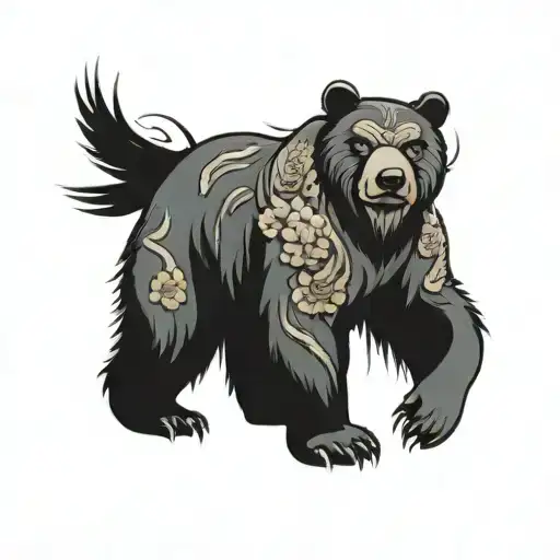 yakuza style bear tattoo design idea